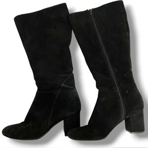 Inc international suede leather block  heel boots size 8.5